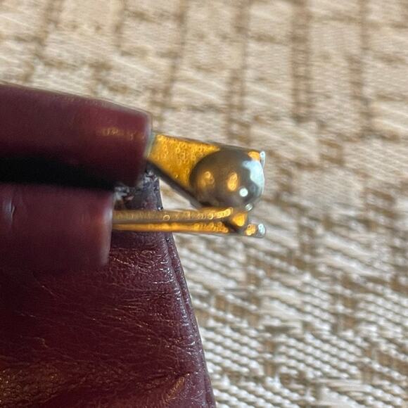 Pierre Cardin Paris vintage maroon leather clutch - Picture 9 of 11